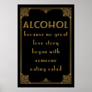 ALCOHOL drinks bar  Gatsby inspired wedding sign