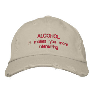 ALCOHOL EMBROIDERED BASEBALL CAP