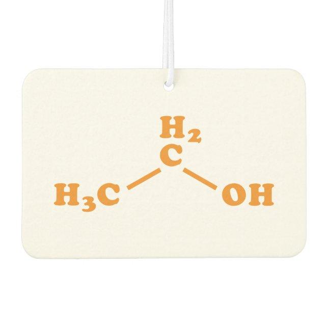 Alcohol Ethanol Molecular Chemical Formula Air Freshener (Front)