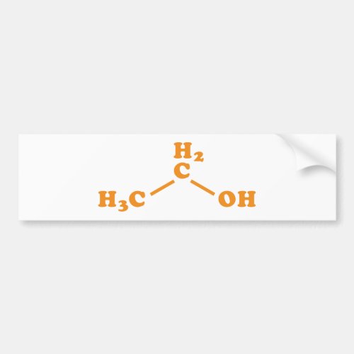 Alcohol Ethanol Molecular Chemical Formula Bumper Sticker