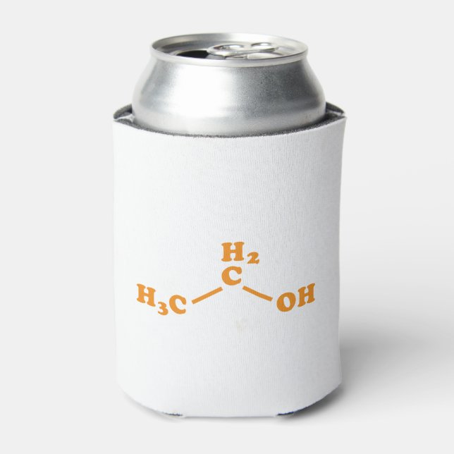 Alcohol Ethanol Molecular Chemical Formula Can Cooler (Can Front)