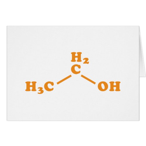 Alcohol Ethanol Molecular Chemical Formula Card