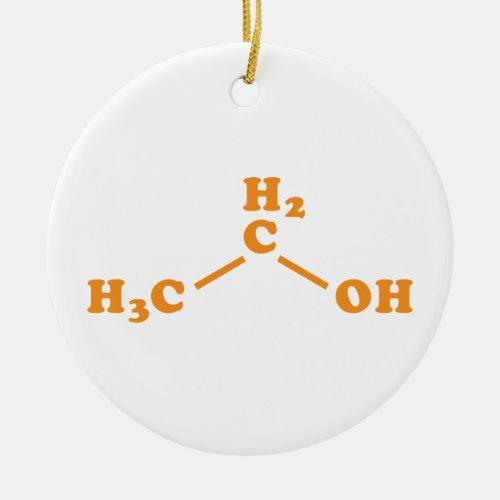 Alcohol Ethanol Molecular Chemical Formula Ceramic Ornament