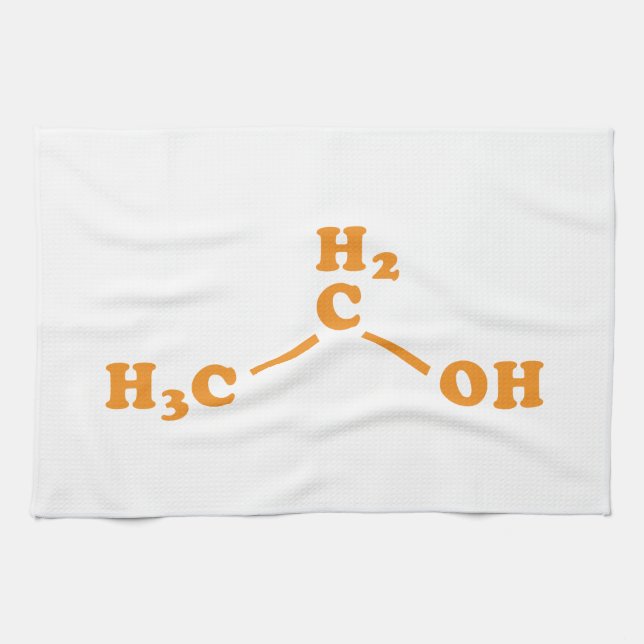 Alcohol Ethanol Molecular Chemical Formula Kitchen Towel (Horizontal)