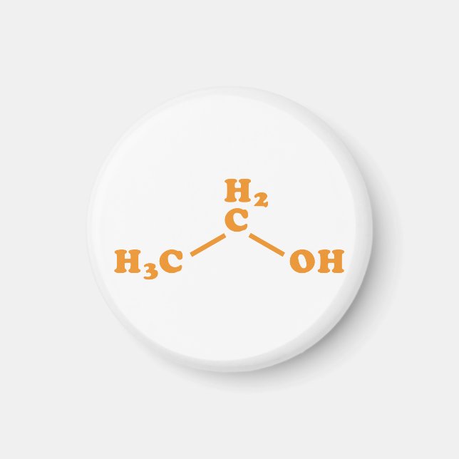 Alcohol Ethanol Molecular Chemical Formula Magnet (Front)