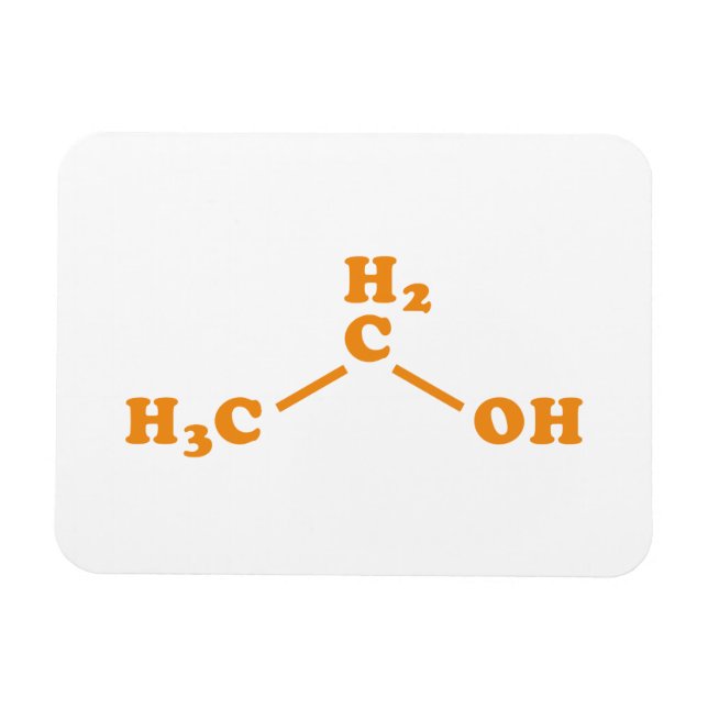 Alcohol Ethanol Molecular Chemical Formula Magnet (Horizontal)