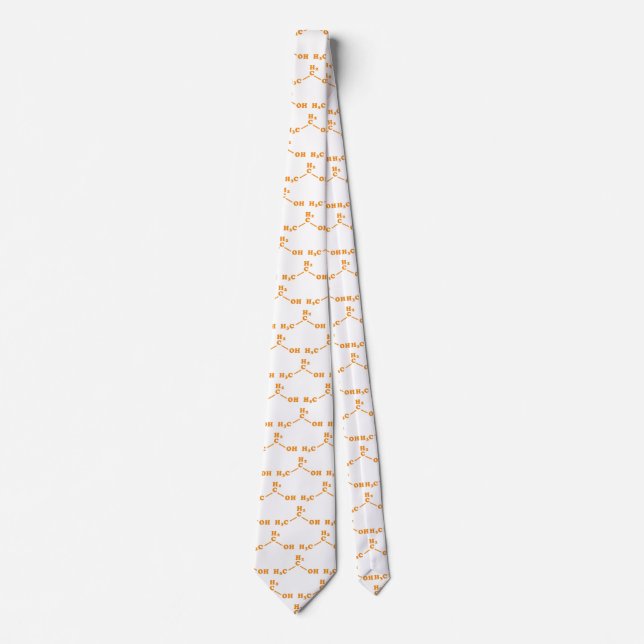 Alcohol Ethanol Molecular Chemical Formula Neck Tie (Front)