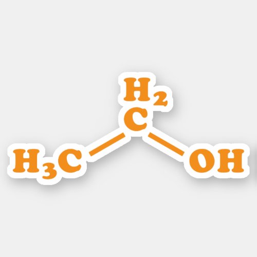 Alcohol Ethanol Molecular Chemical Formula Sticker