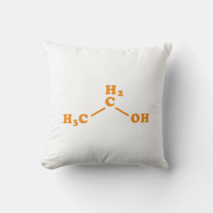 Alcohol Ethanol Molecular Chemical Formula Throw Pillow