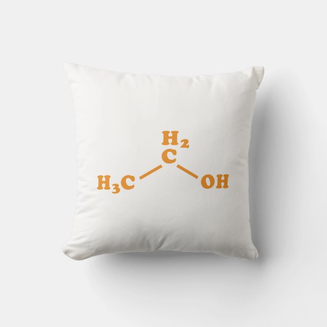 Alcohol Ethanol Molecular Chemical Formula Throw Pillow (Front)
