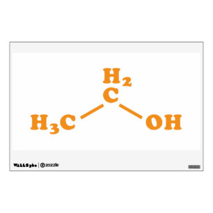 Alcohol Ethanol Molecular Chemical Formula Wall Decal