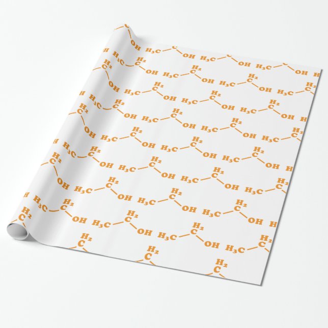 Alcohol Ethanol Molecular Chemical Formula Wrapping Paper (Unrolled)