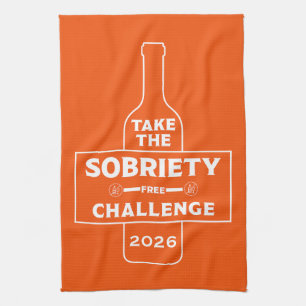 Alcohol Free And Sober Challenge Kitchen Towel