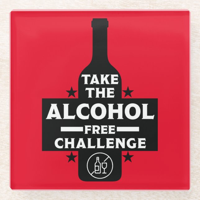  Alcohol Free And Sober Glass Coaster (Front)
