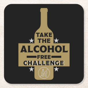  Alcohol Free And Sober Square Paper Coaster