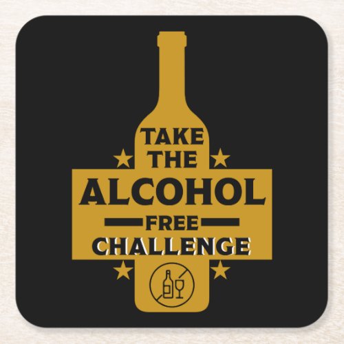  Alcohol Free And Sober Square Paper Coaster