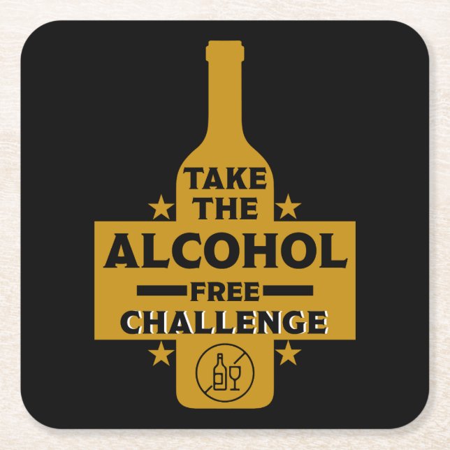  Alcohol Free And Sober Square Paper Coaster (Front)