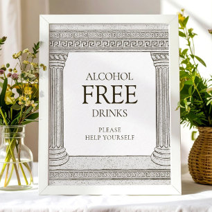 Alcohol Free Drinks party sign with columns