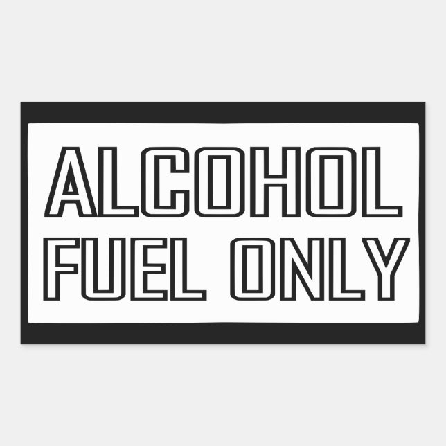 Alcohol Fuel Only Rectangular Sticker (Front)