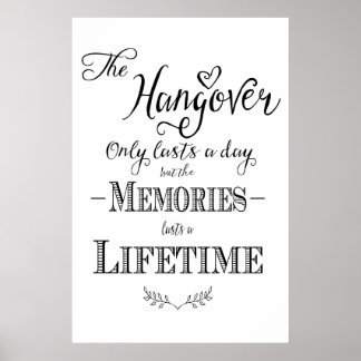 Alcohol HANGOVER bar wedding print