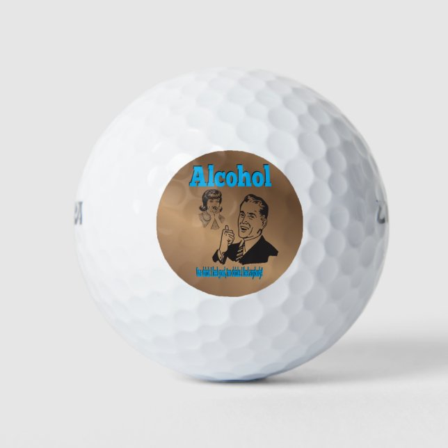 Alcohol Humor Gag Jokester Golf Balls (Front)