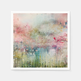 Alcohol Ink Abstract Floral Napkins