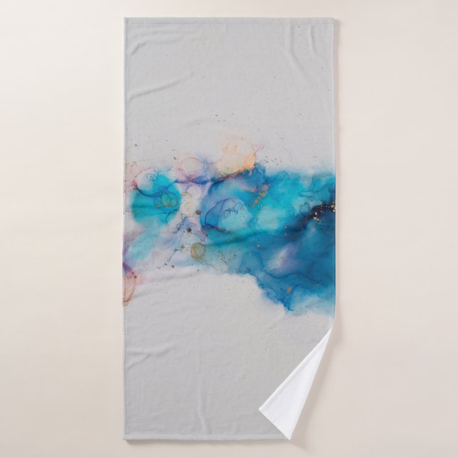 Alcohol Ink Art. Abstract painting. Alcohol Ink ba Bath Towel (Bath Towel)
