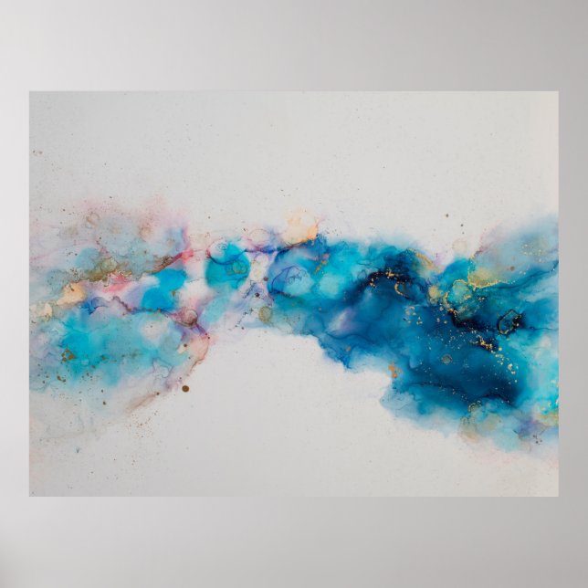 Alcohol Ink Art. Abstract painting. Alcohol Ink ba Poster (Front)