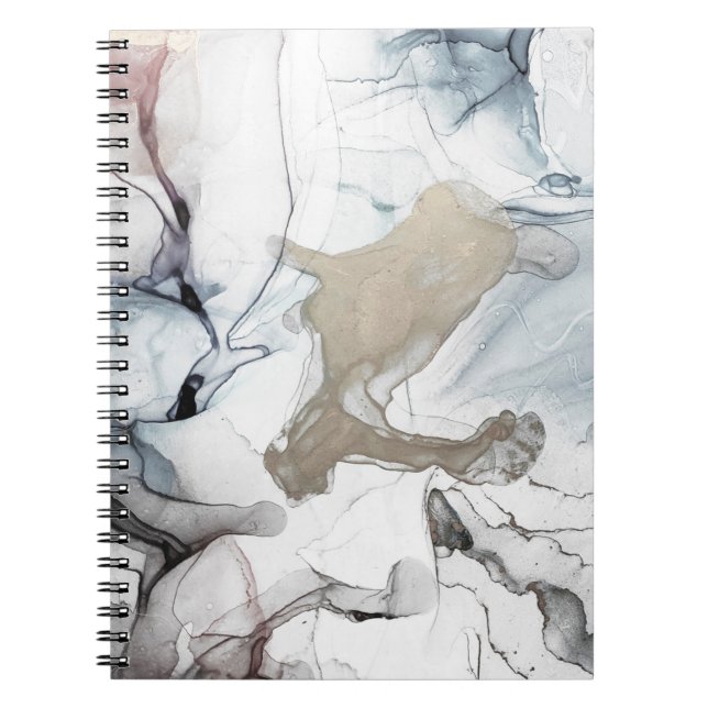 Alcohol Ink Art. Delicate and Black Spots. Sky clo Notebook (Front)