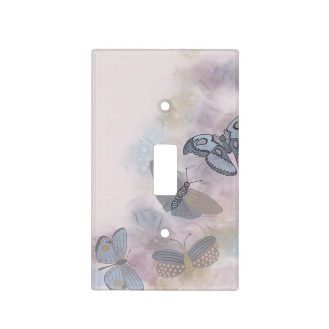 Alcohol Ink Butterflies Light Switch Cover (Front)