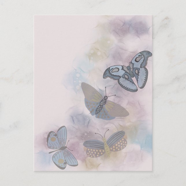 Alcohol Ink Butterflies Postcard (Front)