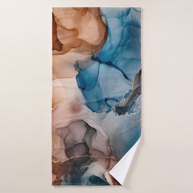 Alcohol ink colors translucent. Abstract multicolo Bath Towel (Bath Towel)