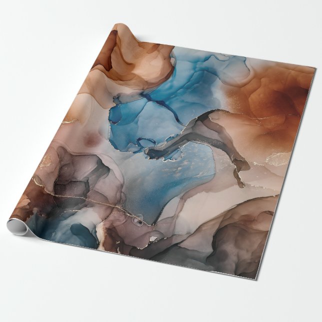 Alcohol ink colors translucent. Abstract multicolo Wrapping Paper (Unrolled)