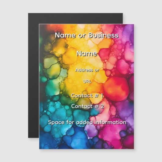Alcohol Ink Design Magnetic Card (Front/Back)