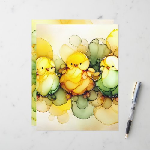 Alcohol Ink Easter Scrapbook Paper
