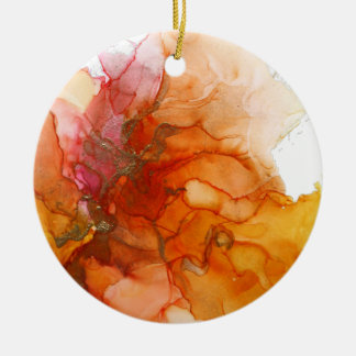 Alcohol Ink Fire Ornament