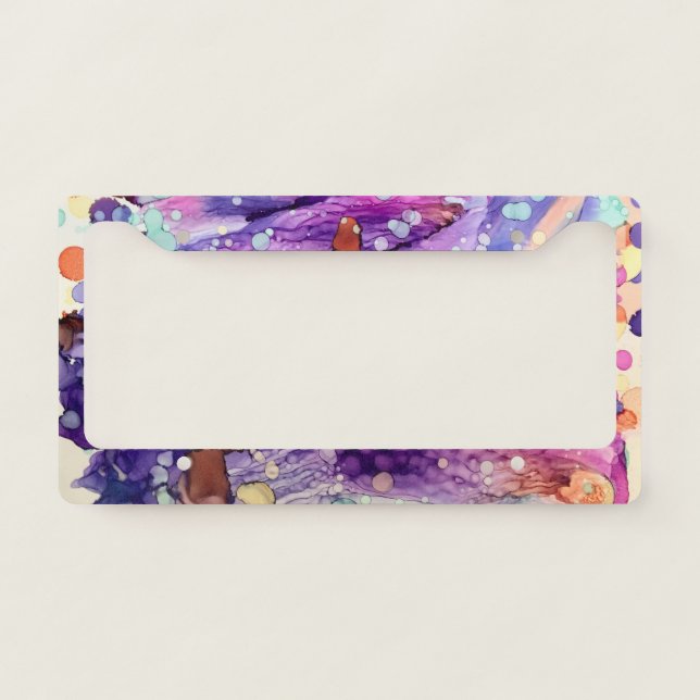 Alcohol Ink Galaxy  License Plate Frame (Front)