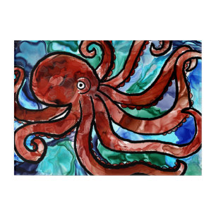 Alcohol Ink Octopus Acrylic Print