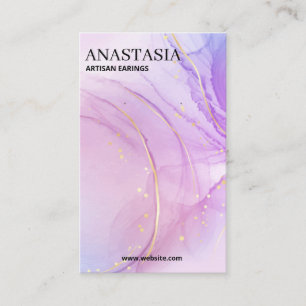 Alcohol Ink Purple Earring Packaging Cards