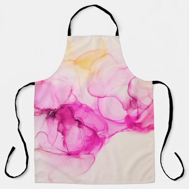 Alcohol ink sea texture. Contemporary art. Spots o Apron (Front)