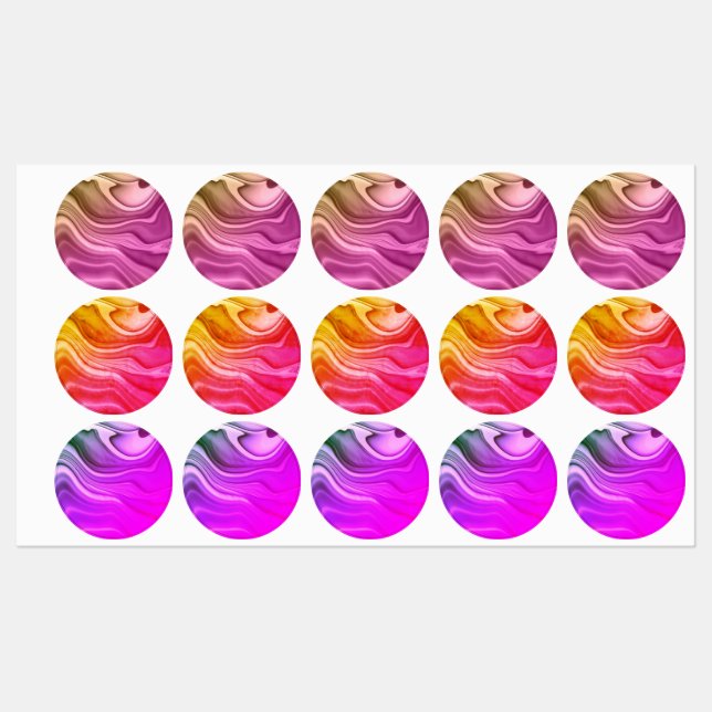 Alcohol Ink Set Aurora Digital Paper Labels (Sheet)