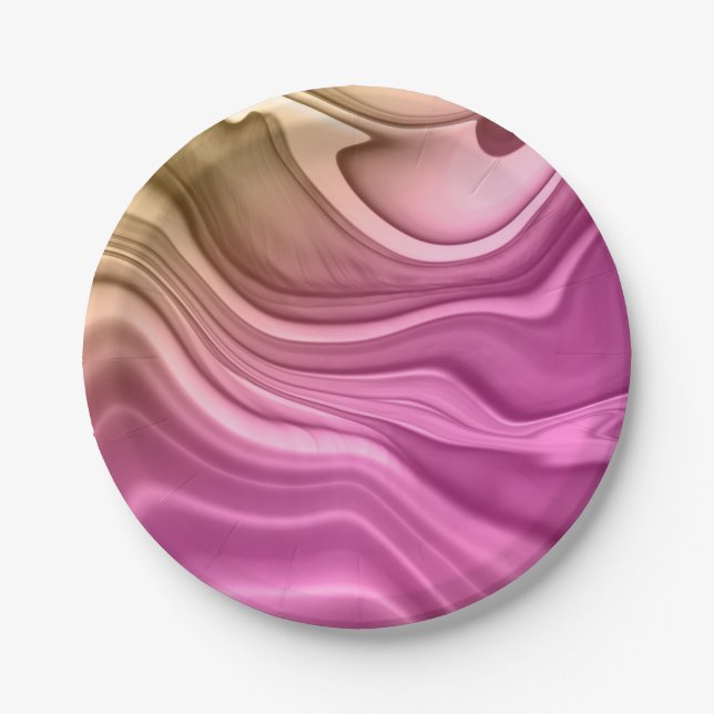 Alcohol Ink Set Aurora Digital Paper Plates (Front)