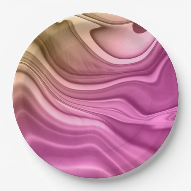Alcohol Ink Set Aurora Digital Paper Plates (Front)