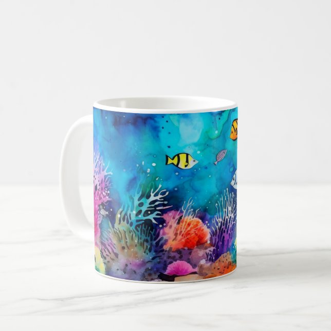 Alcohol Ink Summer Coffee Mug (Front Left)