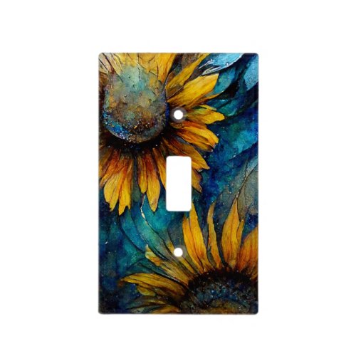 Alcohol Ink Sunflowers Fall Autumn Light Switch Cover