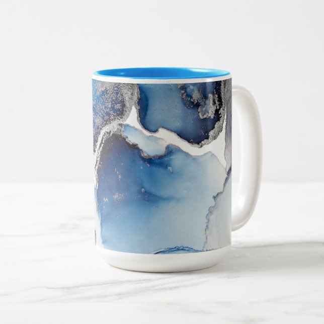 Alcohol Ink Two-Tone Coffee Mug (Front Right)
