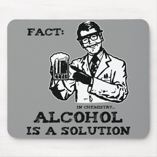 Alcohol is a Solution in Chemistry Retro Mouse Pad (Front)