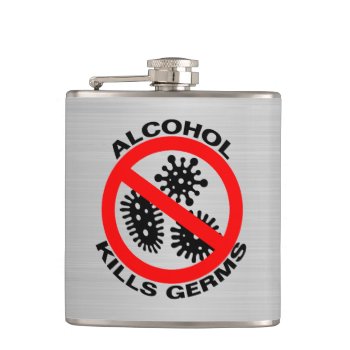 Alcohol Kills Germs Father's Day Flask by ZazzleHolidays at Zazzle