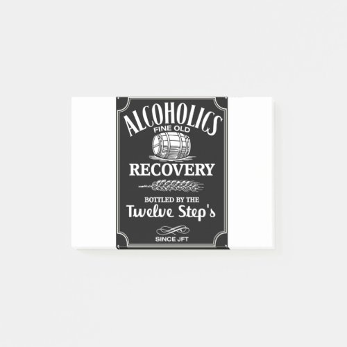 Alcohol Label Sobriety  _ 12 Step Addict Alcoholic Post_it Notes