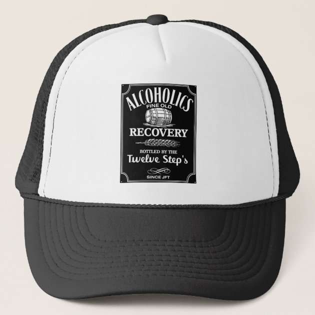 Alcohol Label Sobriety - 12 Step Addict Alcoholic Trucker Hat | Zazzle